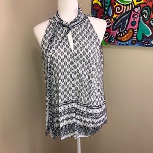 DREW blue and white top with neck tie